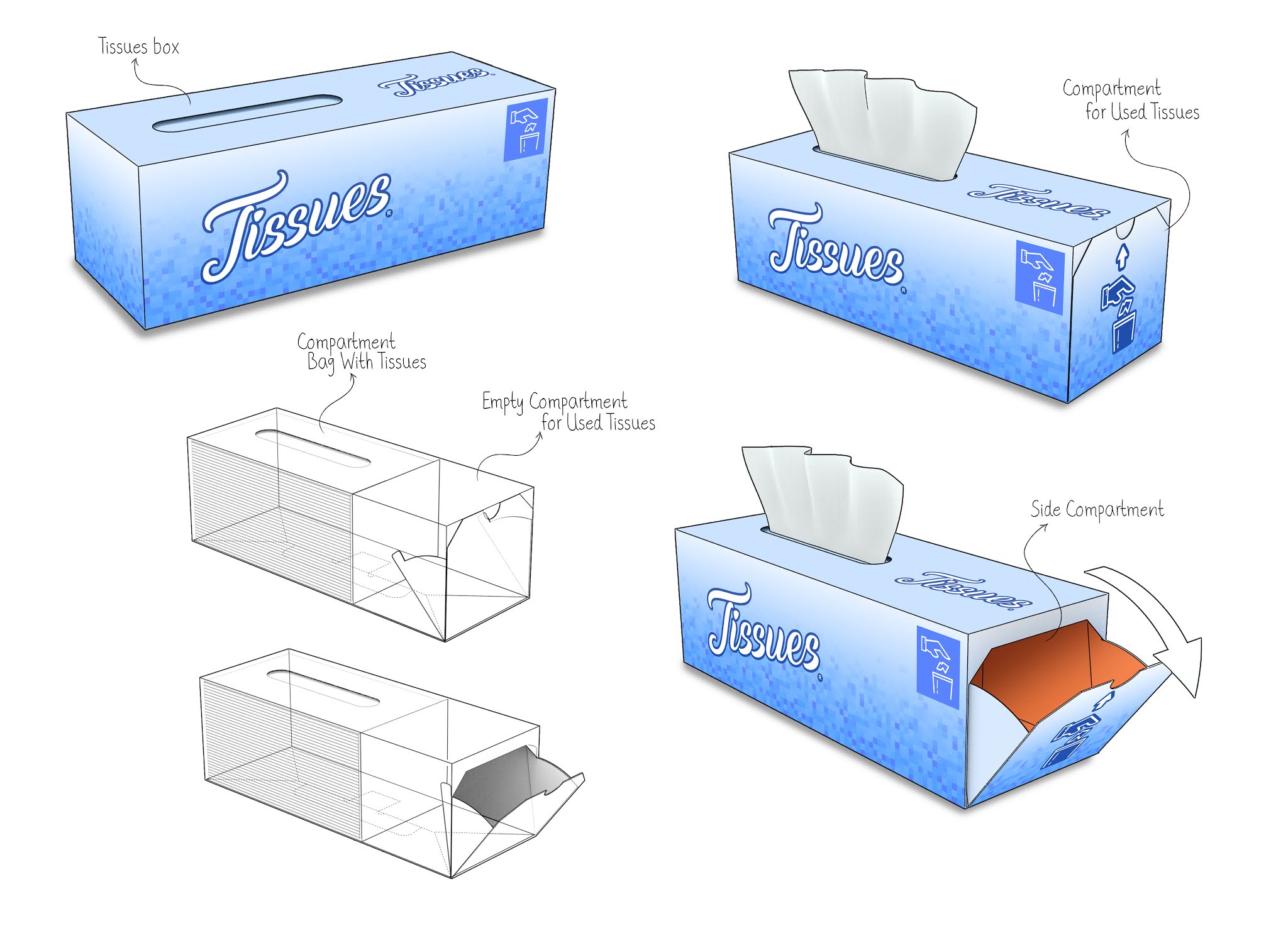Tissue online box packaging